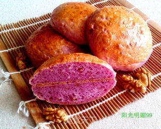 紫薯核桃面包的做法步骤:13
