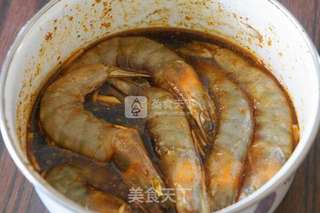 糖姜蒜香虾的做法步骤:7