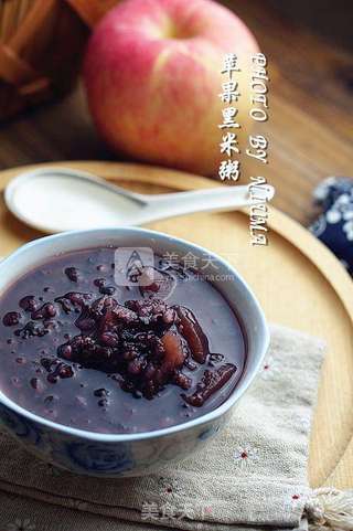 苹果黑米粥的做法步骤:7