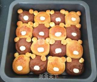 双色挤挤小熊面包的做法步骤:19