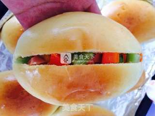 简单色拉面包的做法步骤:11