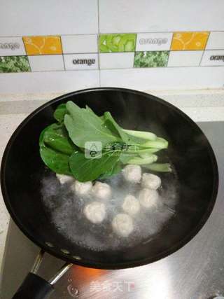 青菜丸子番茄莜面的做法步骤:7