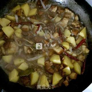 土豆白菜大肉炖粉条的做法步骤:6