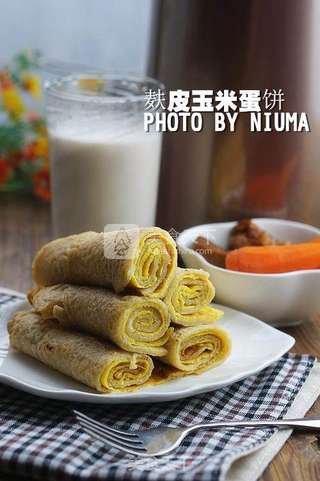 麸皮玉米蛋卷的做法步骤:9