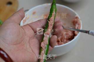 青椒酿肉的做法步骤:4