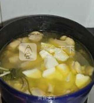 山药炖鸡的做法步骤:7