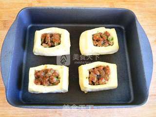 烤箱制作鲜香豆腐盒的做法步骤:13