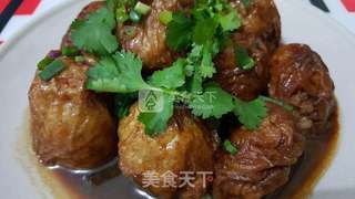 油面筋塞肉的做法步骤:10