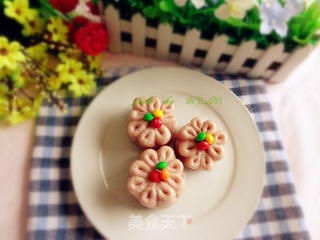 蜜豆菊花包的做法步骤:10