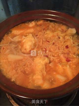 泡菜年糕芝士面的做法步骤:5