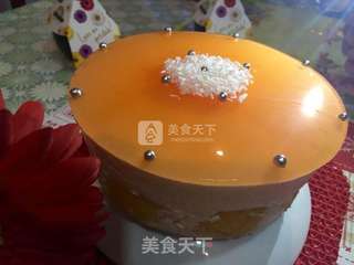 黄桃橙香慕斯蛋糕 6寸的做法步骤:17