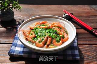 葱油金针菇蒸对虾的做法步骤:10