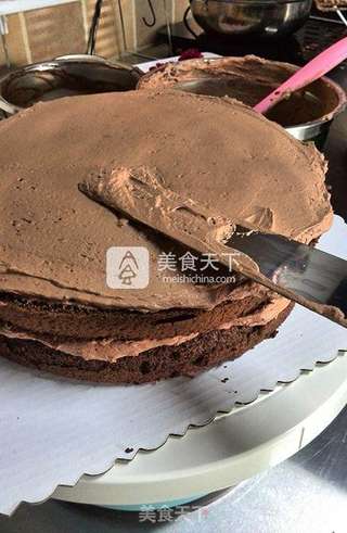 巧克力奶油蛋糕的做法步骤:17