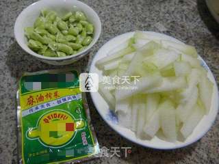 #榨菜丝毛豆煮冬瓜的做法图解2
