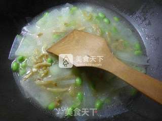 #榨菜丝毛豆煮冬瓜的做法图解5