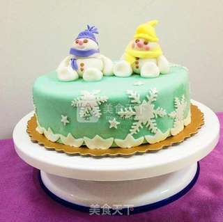 雪娃娃翻糖蛋糕的做法步骤:26