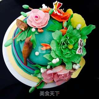 鸟语花香翻糖蛋糕(手工版)的做法步骤:33
