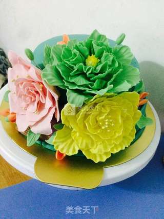 鸟语花香翻糖蛋糕(手工版)的做法步骤:21