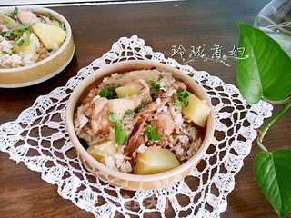 电饭煲版--土豆焖鸡饭的做法步骤:8