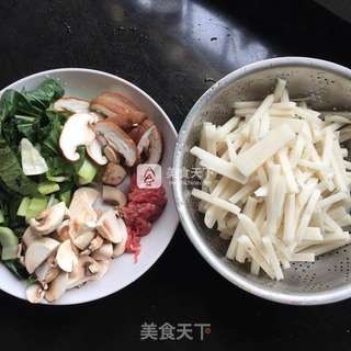 青菜炒年糕的做法步骤:3