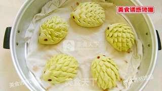 小刺猬菠菜汁肉包的做法步骤:12