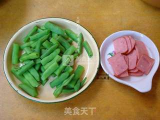 火腿炒四季豆的做法步骤:3