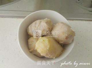 虾皮盖菜芋头羹的做法步骤:3