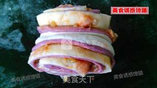 双色榨菜肉末卷的做法步骤:10