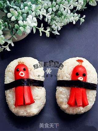 带馅儿的趣味饭团的做法步骤:8