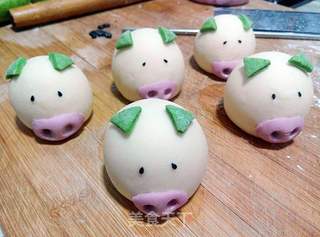 超萌小猪豆沙包的做法步骤:9