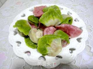 菠菜火龙果汁双色饺子的做法步骤:10