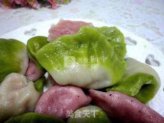 菠菜火龙果汁双色饺子的做法步骤:9