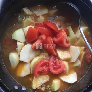 西红柿牛腩炖土豆的做法步骤:6