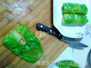 三鲜包菜卷的做法步骤:4