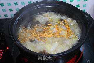 #虫草白菜木耳肉丸粉丝汤的做法图解7