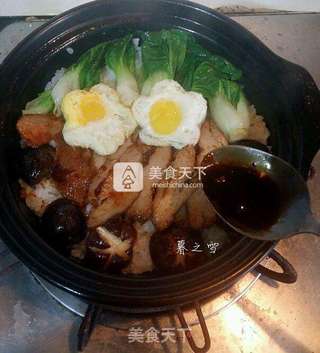 烤肉煲仔饭的做法步骤:7