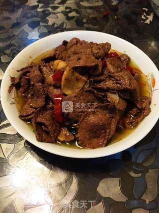 泡椒菠菜炒猪肝的做法步骤:8