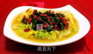 上汤皮蛋娃娃菜的做法步骤:16
