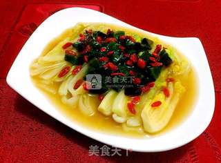 上汤皮蛋娃娃菜的做法步骤:13