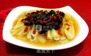 上汤皮蛋娃娃菜的做法步骤:15