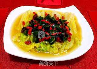 上汤皮蛋娃娃菜的做法步骤:12