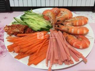 鲜虾石锅拌饭的做法步骤:4
