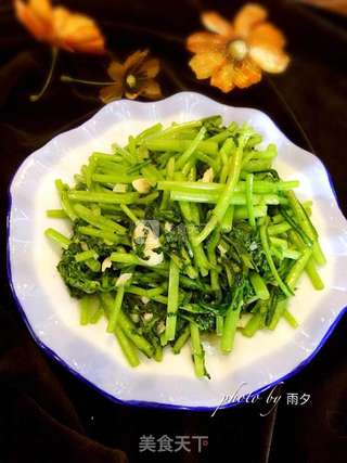 蒜炒塘好菜的做法步骤:7