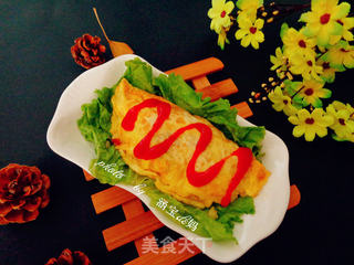 蛋包饭的做法步骤:11