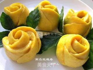 南瓜玫瑰卷的做法步骤:14