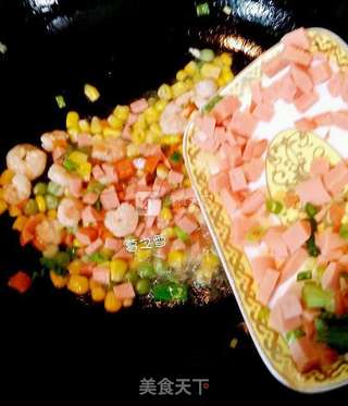 虾仁蛋炒饭的做法步骤:8