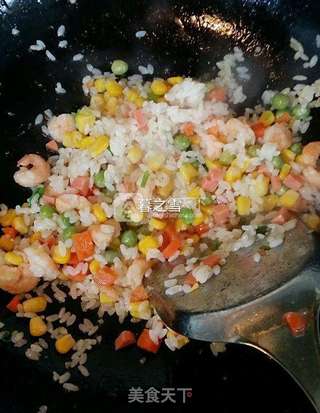 虾仁蛋炒饭的做法步骤:7