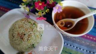 牛油果炒饭的做法步骤:12