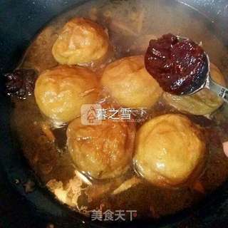 酱汁面筋包肉的做法步骤:9