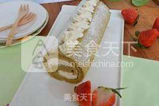 抹茶蛋糕卷的做法步骤:15